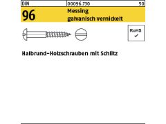 200 x Holzschrauben DIN 96 Messing 3x16 vernickelt