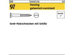 200 x Holzschrauben DIN 97 Messing 4x35 vernickelt