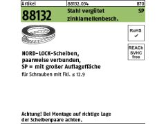200 x NORD-LOCK-Scheiben geklebt DNL 10 SP (10,7 x 22,5) Zinklamellen