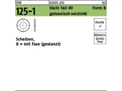 200 x Scheiben DIN 125 Stahl 140 HV B 21 verzinkt