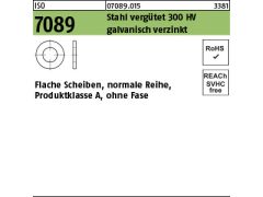 200 x Scheiben ISO 7089 M5 (5,3x10x1) 300 HV, verzinkt