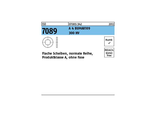 200 x Scheiben ISO 7089 M6 (6,4x12x1,6) 300 HV Edelstahl A4-BUMAX109 ,  98,71 €