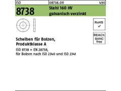 200 x Scheiben ISO 8738 Stahl 20 verzinkt