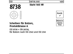 200 x Scheiben ISO 8738 Stahl 22 (blank/schwarz)