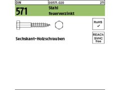 200 x Sechskant-Holzschr. DIN 571 Stahl 6 x 40 feuerverzinkt