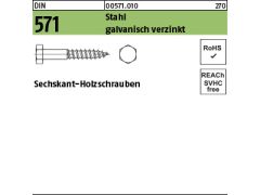 200 x Sechskant-Holzschr. DIN 571 Stahl 6 x 50 verzinkt