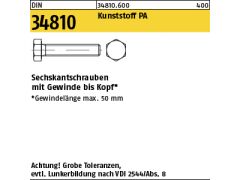 200 x Sechskantschrauben DIN 34810 M6x20 Polyamid Kunststoff