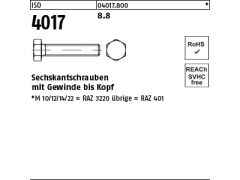 200 x Sechskantschrauben ISO 4017 8.8 M8 x 45 (blank/schwarz)
