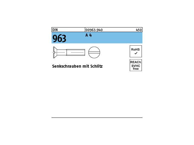 Linsensenkschrauben mit Schlitz DIN 964 Edelstahl A4 M 2 M 4 