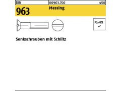 200 x Senkschrauben mit Schlitz DIN 963 Messing M3 x 6