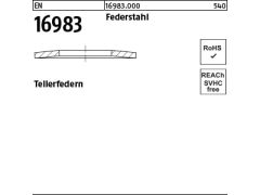 200 x Tellerfedern EN 16983  Federstahl 28x12,2x1,5 (blank/schwarz)