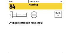 200 x Zylinderschrauben mit Schlitz DIN 84 Messing M4x25