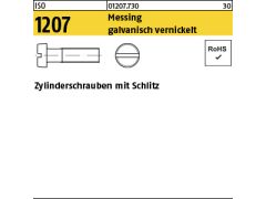 200 x Zylinderschrauben ISO 1207 Messing M3 x 10 vernickelt