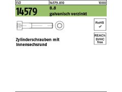 200 x ISO 14579 8.8 Zylinderschrauben mit Innensechsrund M6 x16 verzinkt