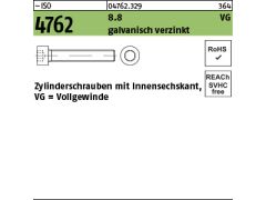 200 x Zylinderschrauben ISO 4762 8.8 M5 x 80 Vollgewinde verzinkt