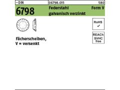 2000 x Fächerscheiben DIN 6798 Federstahl Form V 6,4 verzinkt