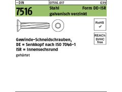2000 x Gew-Schneidschr. DIN 7516 Senkkopf M3x12 - T10 verzinkt