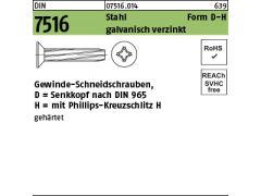 2000 x Gew-Schneidschr. DIN 7516 Senkkopf M3x16 - H verzinkt