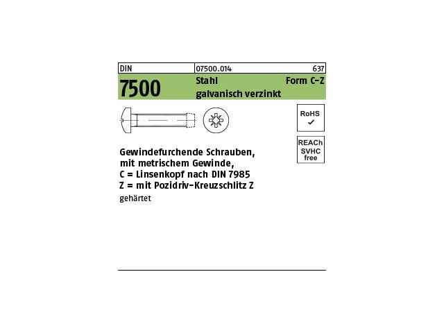 Blechschrauben Flachkopf 3,5 x 25mm verzinkt DIN7981C-H Kreuzschlitz PH 2000 Stk 