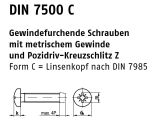 2000 x Gewindef. Schr. DIN 7500 gehärtet C Linsenkopf M5x10 - Z verzinkt