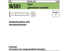 2000 x Senkschrauben ISO 14581 4.8 M3x12 -T10 verzinkt