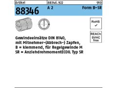25 x AMECOIL-Gewindeeinsätze Typ SR B M3 x 3 selbsts. Edelstahl A2