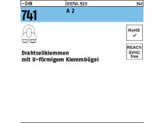 25 x Drahtseilklemmen DIN 741 8 mm / M6 5/16 ähnl. DIN 741 Edelstahl A2