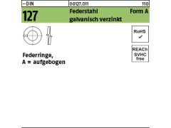 25 x Federringe DIN 127 Federstahl Form A 33 verzinkt