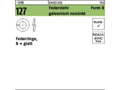 25 x Federringe DIN 127 Federstahl Form B 39 verzinkt