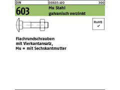 25 x Flachrundschrauben DIN 603 Mu St. M16 x 90 verzinkt