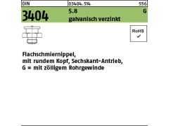 25 x Flachschmiernippel DIN 3404 5.8 G3/8 - 22 SW 22 , m. rundem Kopf verzinkt