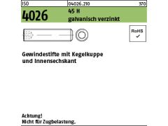 25 x ISO 4026 Gewindestift mit Kegelkuppe 45H M24x80 verzinkt