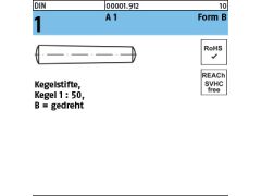 25 x Kegelstifte DIN 1 1.4305 B 5x36 rostfrei A 1