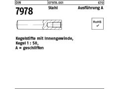 25 x Kegelstifte DIN 7978-A 6x20 (blank/schwarz)