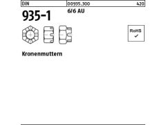 25 x Kronenmuttern DIN 935 -1 6AU M22 SW 32 (blank/schwarz)