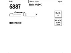 25 x Nasenkeile DIN 6887 C45K 8 x 7 x 32 (blank/schwarz)
