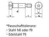 25 x Paß-Schulterschrauben ISO 7379 12.9, 12 f9 -...