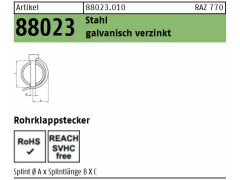 25 x Rohrklappstecker 10x60x32 verzinkt