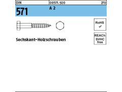 25 x Sechskant-Holzschr. DIN 571 6 x 25 Edelstahl A2