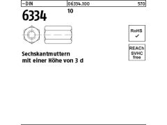 25 x Sechskantmuttern DIN 6334 Kl.10 M16 SW24 (blank/schwarz)