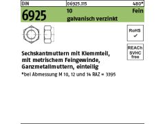 25 x Sechskantmuttern DIN 6925 Kl.10 M24 x 2 verzinkt