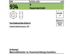 25 x Sechskantmuttern DIN 934 Kl.8 M30 feuerverzinkt tol. 6H