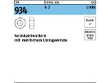 25 x Sechskantmuttern DIN 934 M16 - Linksgewinde Edelstahl A2