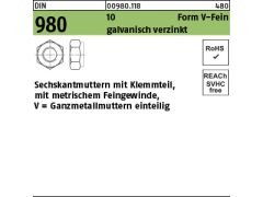 25 x Sechskantmuttern DIN 980 10 V M22 x 1,5 verzinkt