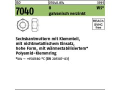 25 x Sechskantmuttern ISO 7040 Kl.8 M24 verzinkt, m. braunem Ring