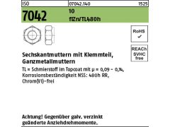 25 x Sechskantmuttern ISO 7042 Kl.10 M24 Zinklammellen