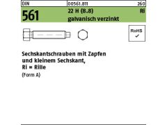 25 x Sechskantschrauben DIN 561 22H / 8.8 AM 12 x 100 SW17 verzinkt A2F
