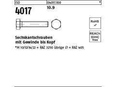 25 x Sechskantschrauben ISO 4017 10.9 M18 x 65 (blank/schwarz)
