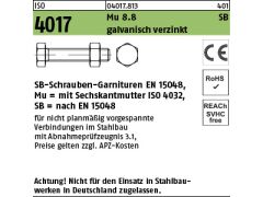 25 x Sechskantschrauben ISO 4017 8.8 CE + Mutter M24 x 55 verzinkt