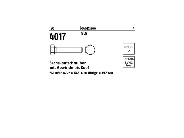 Sechskantschrauben Gewinde bis Kopf DIN 933/A2 Edelstahl M7 diverse Längen